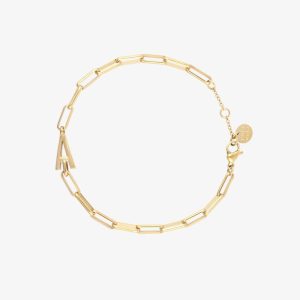 Initial Paperclip Chain Bracelet